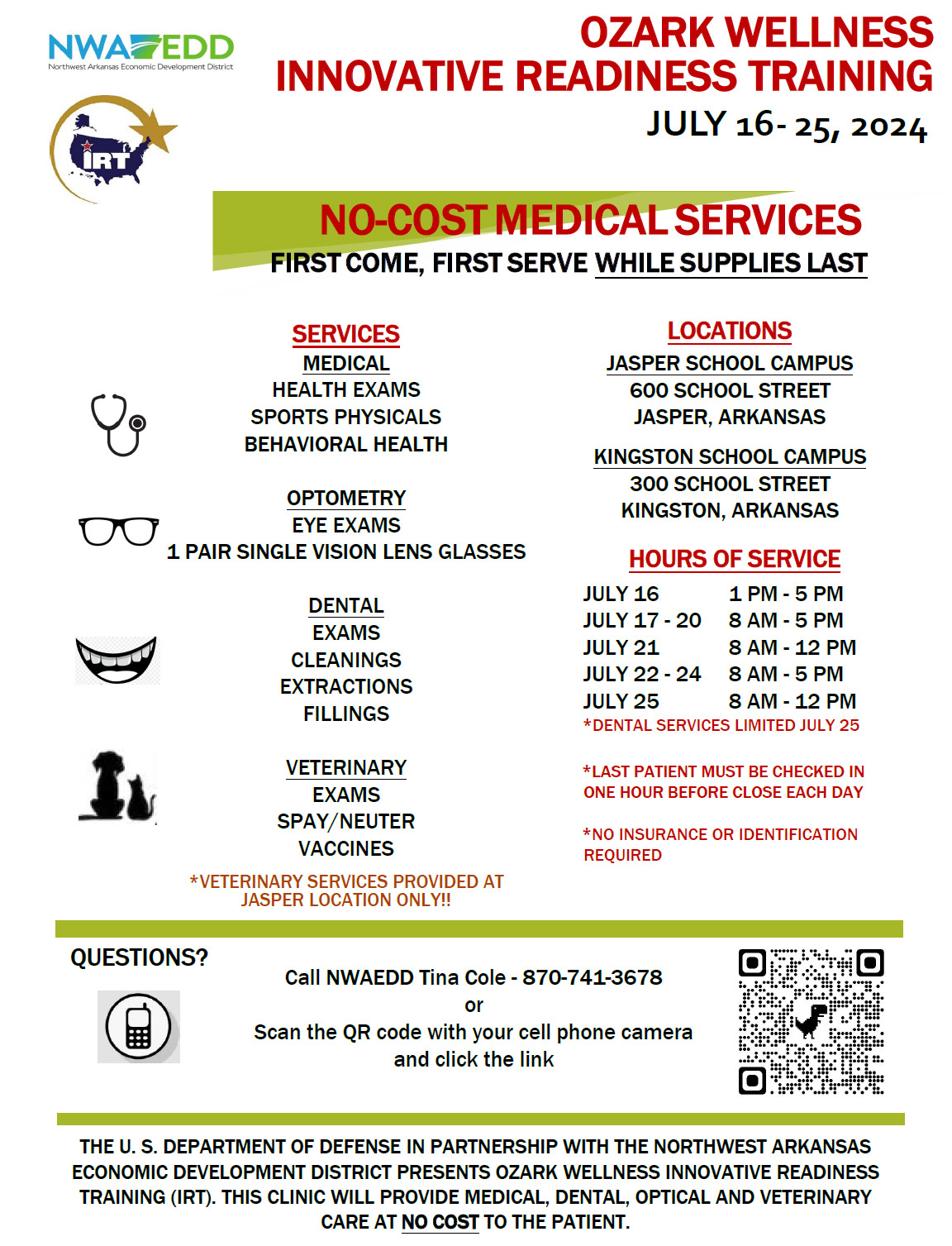 RTI 2024 No Cost Medical Services